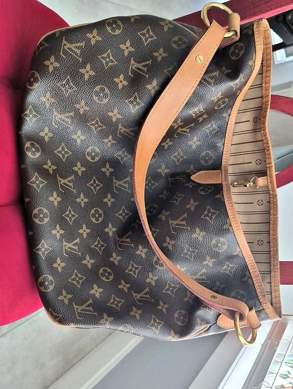 Louis Vuitton Delightful MM Monogram Tote in Brown & Tan Hobo Bag